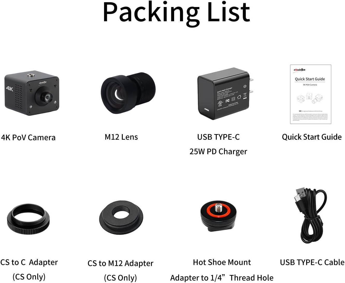Zowietek M12 Packing List