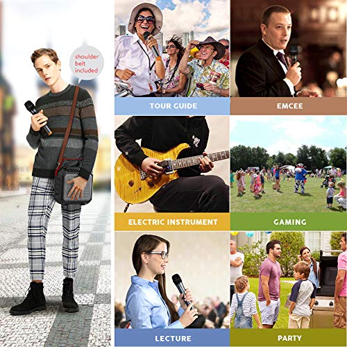 Portable Karaoke Machine PA System 30W PA Speaker Bluetooth Speakers with Wireless Handheld Microphone - Thumbnail 7