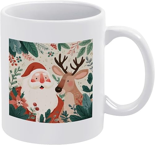 Miniatura 13 de Taza roja vintage con árbol de Navidad, tazas para café de cerámica con texto en inglés "Merry Christmas Tree Truck", regalos para el día