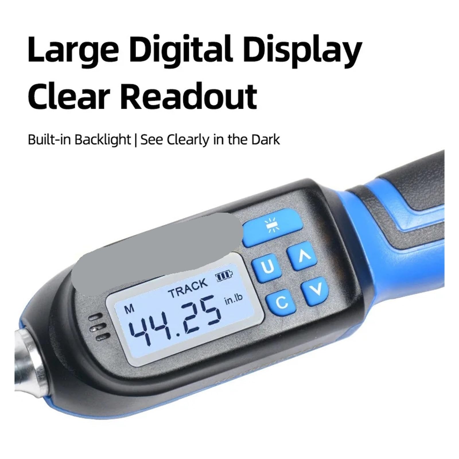 Llave dinamométrica digital ajustable con cabezal de llave inglesa y mordaza electrónica de extremo abierto