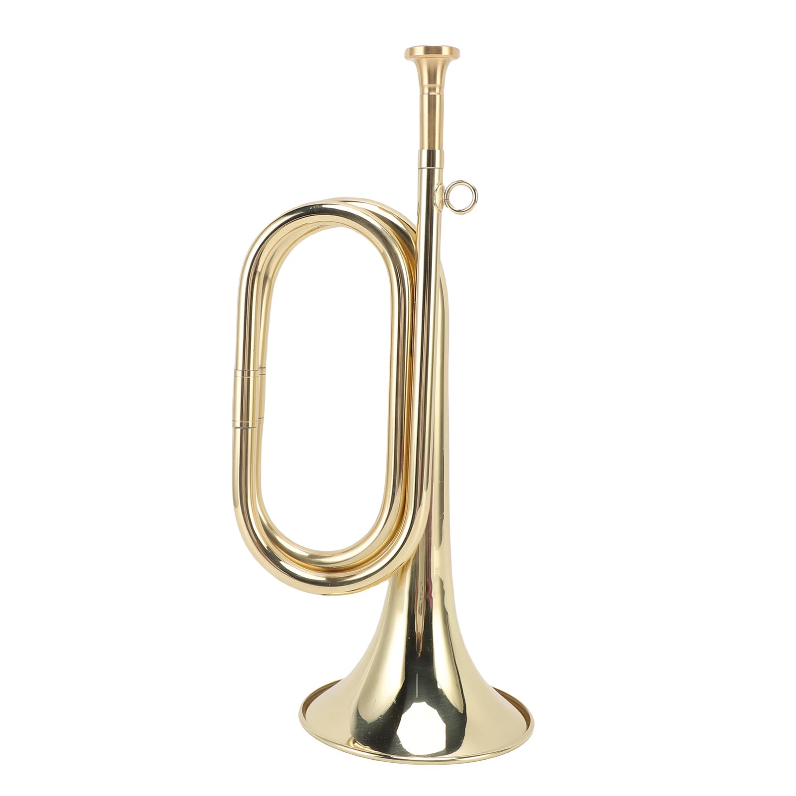 Cryfokt Trąbka Mosiężna Bb Key Bugle ze Zdejmowanym Ustnikiem Rękawiczki ze ściereczką do Czyszczenia do Występów w Szkole Zespołowej, Profesjonalny Zestaw Instrumentów dla Początkujących Uczniów