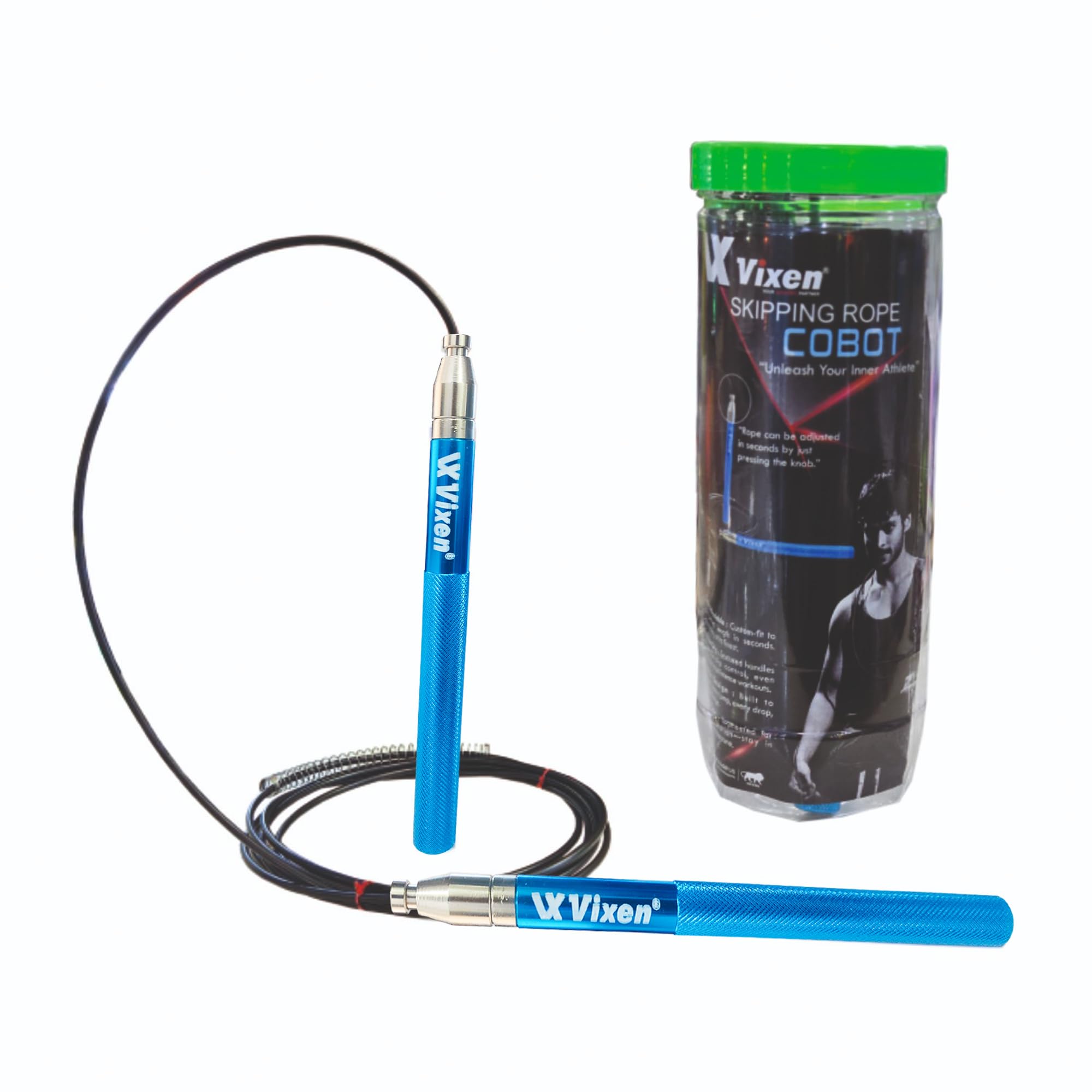 Vixen Skipping Rope Cobot Men and women and Children Exercise Rope | Aluminum Handle | Ball Bearing | Arjustable Jumping Rope for Exercise, Gym , Training, Sports with Weight Bars With 2.5 mm Steel Wire-image-47