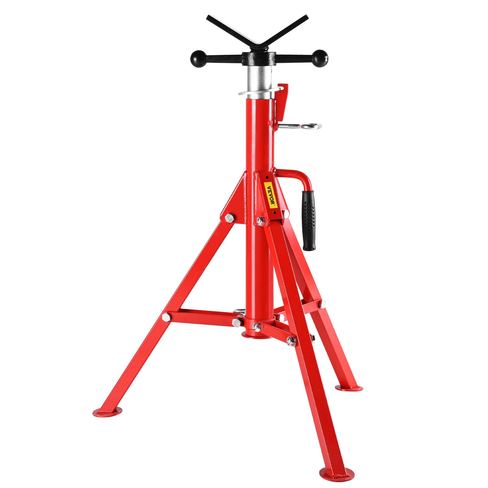 Supporto per Tubo Pieghevole con Testa a V e Trasferimento a Sfera e Gambe Pieghevoli, Cavalletto per Tubi, 4500lbs/2 T, Altezza Regolabile da 28-52 pollice Tipo 1107C