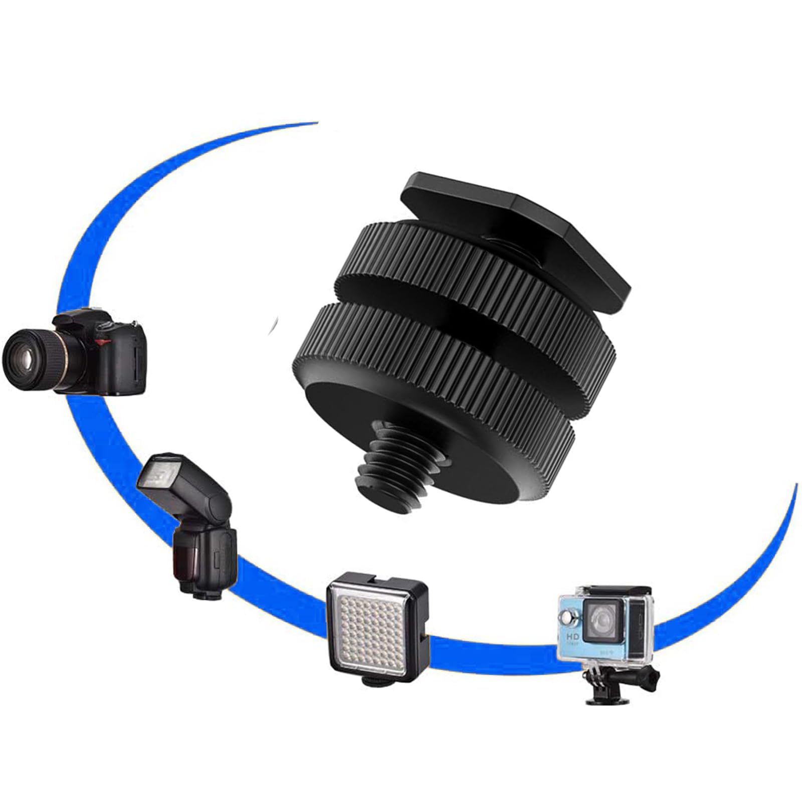 Camera Hot schoen Mount naar 1/4-20 statief schroef Adapter, Flash schoen Mount voor DSLR Camera Rig (Pack van 2), Fuji-XT2 Cage