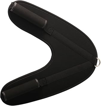 Front Squat Harness, V-Shaped Crunch Belt, Thick EVA Cotton, Black Abdominal Crunch Harness Strap, Gym Cable Attachment for Tone Core Muscle Training