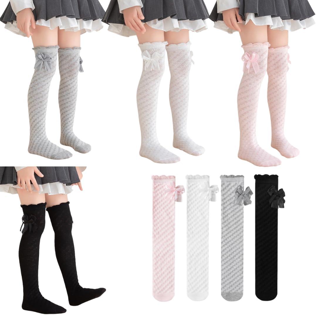Girl's Knee High Socks Over Calf or Overknee Stockings Princess Long Tube 2-8T