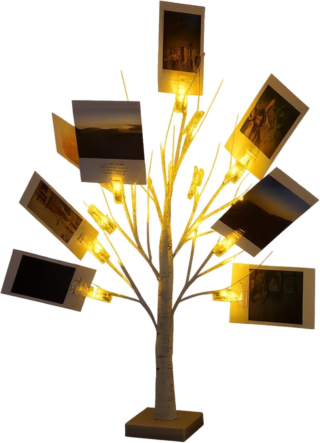 Christmas Led Tree Light With Clips, Gift Card Holder, Usb Or Battery Powered Adjustable Branch Display, Decorative Desk Ornament