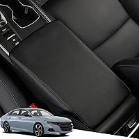 Vista 75 de Funda de cuero para consola central, funda protectora para reposabrazos, accesorios (negro con costuras blancas) para Mazda CX-5/CX5 2017 2018 2019