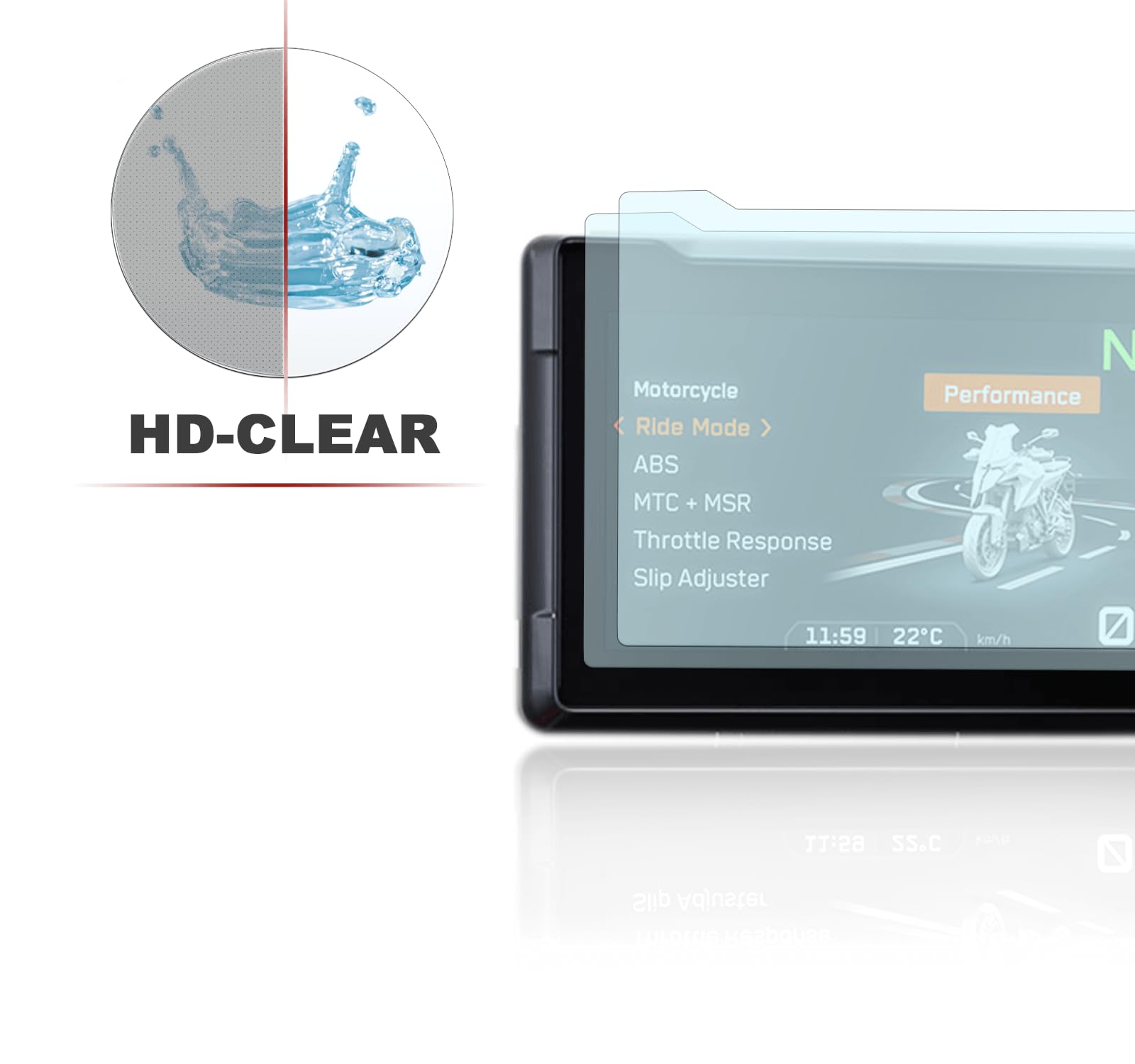 Moto Screenies Film de protection pour compteur de vitesse adapté pour KTM 890 Adventure 2023 Ultra Clear