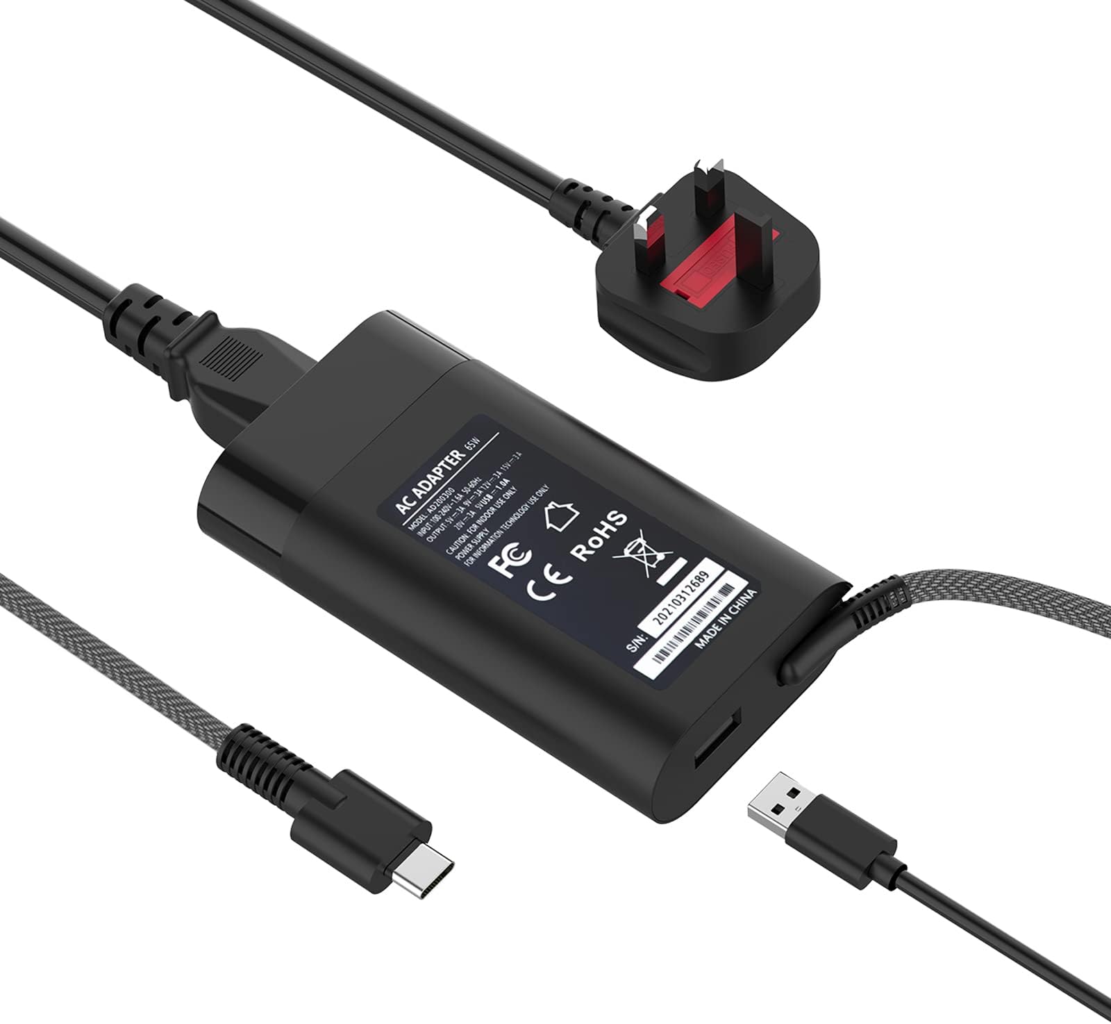 65W USB-C Laptop Charger Compatible for HP Spectre X360,HP Pavilion x2, HP EliteBook, HP Chromebook 360, HP ProBook, HP Envy, HP Elite x2, HP Split x2 Type C Travel Laptop Power Adapter