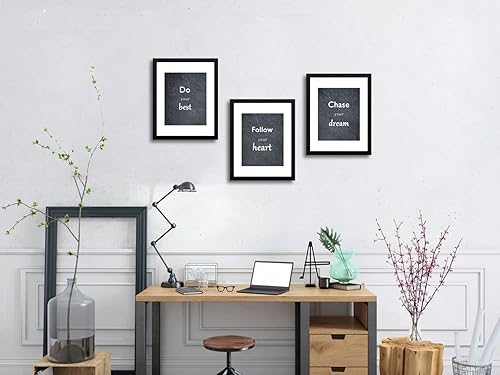 Miniatura 4 de DEKWINN Juego de 3 portarretratos de 11 x 14 pulgadas con cristal real para fotos de 8 x 10 pulgadas con paspartú o de 11 x 14 pulgadas sin