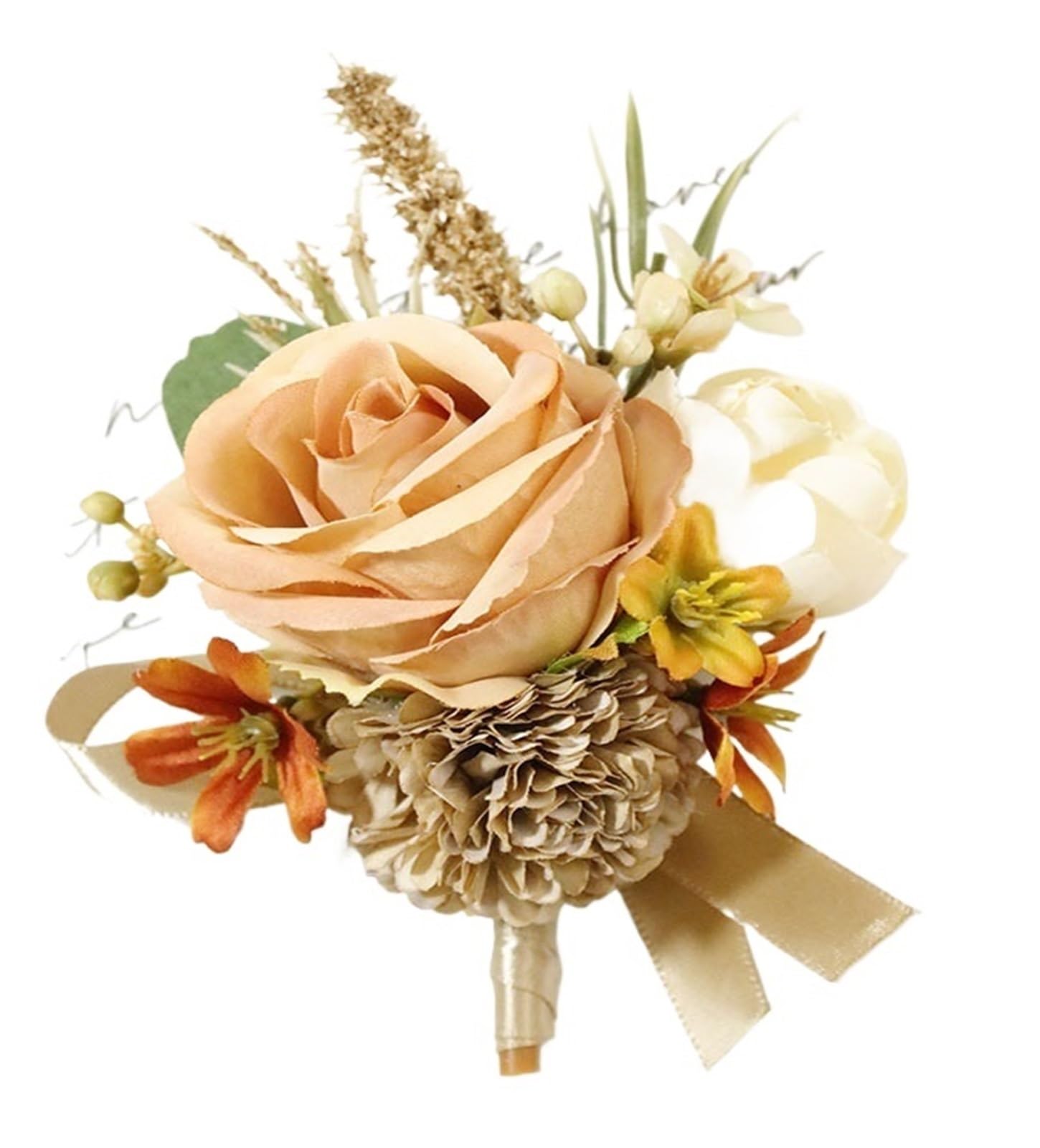 EYZJQSTUV Wedding corsage， Artificial Silk Boutonniere Wedding Corsage Bridesmaid Groom(Boutonniere 01)