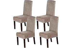 H.VERSAILTEX Velvet Dining Chair Covers, Luxurious Stretch Slipcovers for a Sophisticated Dining Experience