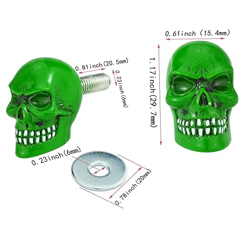 Miniatura 2 de Abfer Pernos de matrícula de motocicleta, tornillos de fijación de calavera, marcos antirrobo para placa de automóvil, aptos para la mayoría de