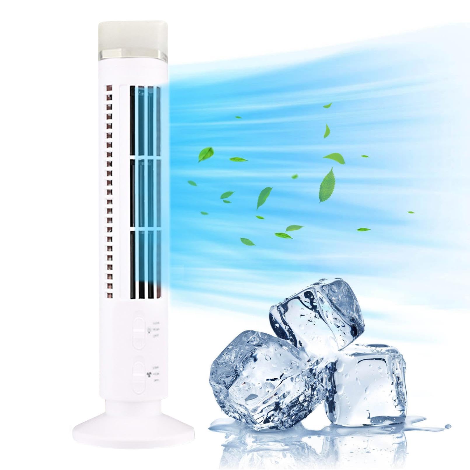 xinxinyu Newest Portable Tower Fan, LED Bladeless with 25ft/s Velocity Quiet Floor Fan, 90° Oscillating Fans for Indoors with 3 Speeds,4 Modes,Fit for Summer Daily Use (White)