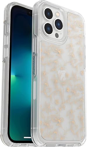 OtterBox iPhone 13 Pro Max & iPhone 12 Pro Max Symmetry Series Case - WALLFLOWER, ultra-sleek, wireless charging compatible, raised edges protect camera & screen