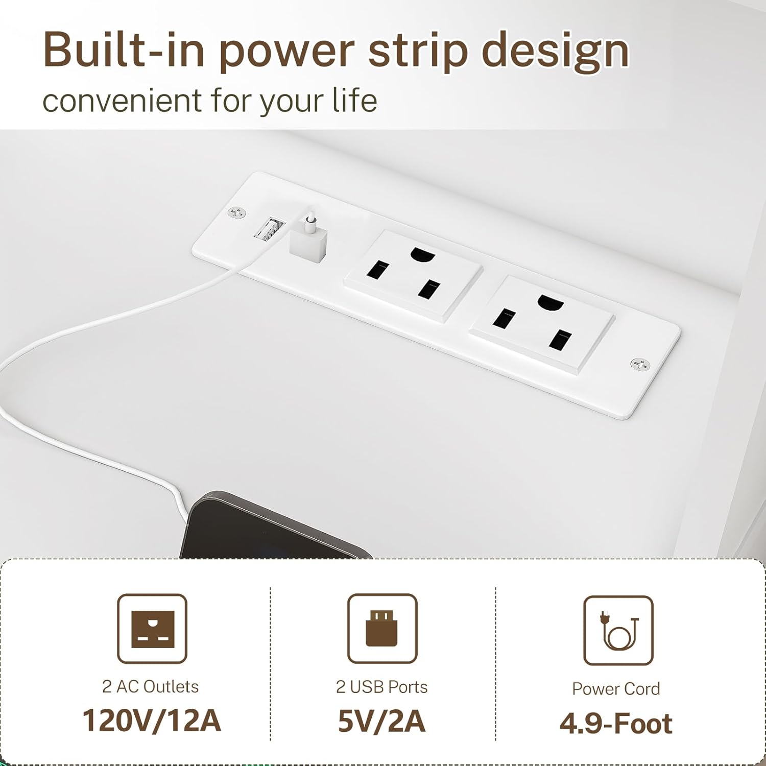 Vanity Desk with LED Light Mirror & Power Outlet, 3 Adjustable Light Color, Makeup Vanity with 7 Drawers, 4 Shelves, 5 Jewel Hooks, White Vanity for Bedroom, Girls Vanity