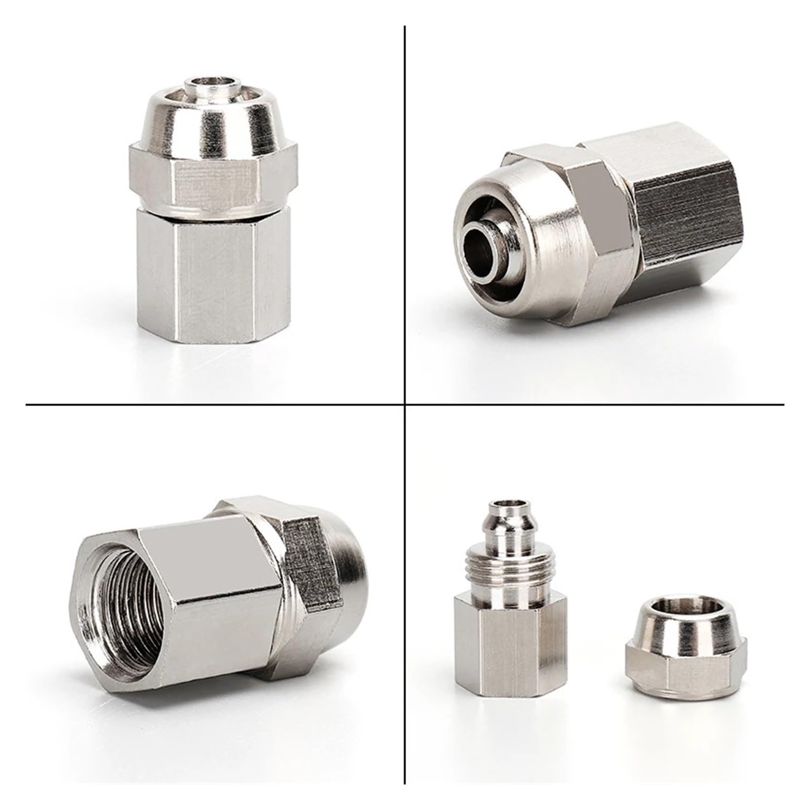 1 pz Raccordi pneumatici in rame Raccordo aria OD 4 6 8 10 12 mm Filettatura 1/8 3/8 1/2" 1/4" Connettore rapido for connettori for tubi flessibili(8-04,KPL-10pcs)