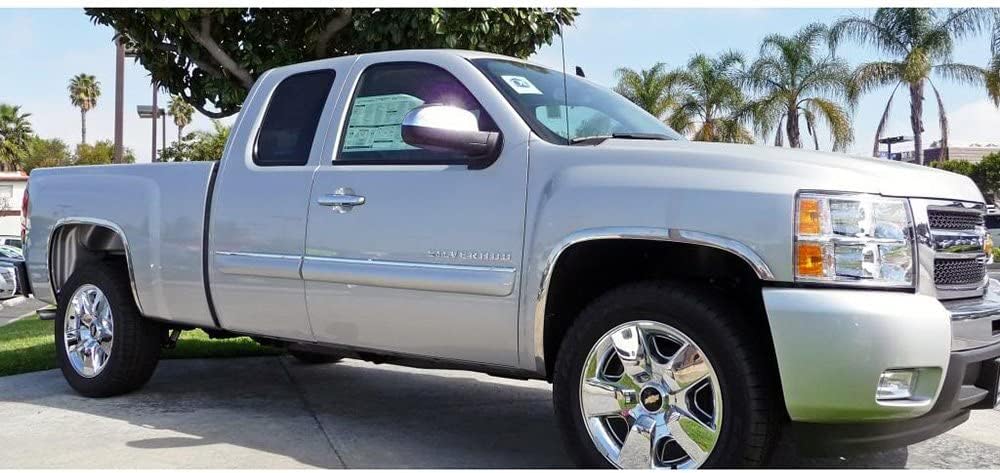 QMI 145023 -Fender Trim Compatible with Chevy Silverado (Full Arch) Mirror Polished Stainless Steel 2" Wide Width Set Of 4