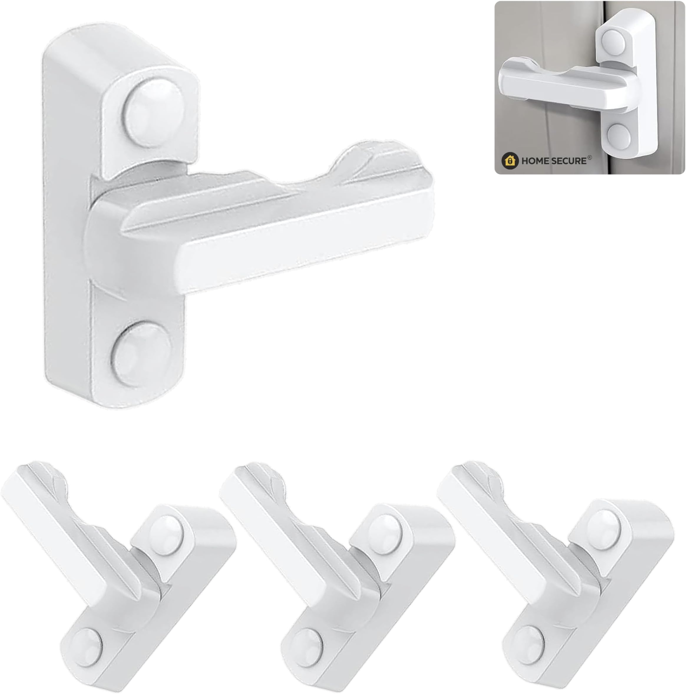 x4 Sash Jammers for uPVC Windows & Doors – Extra Security Window & Door Jammer Locks, Anti-Intruder Locking, White – Home Secure™