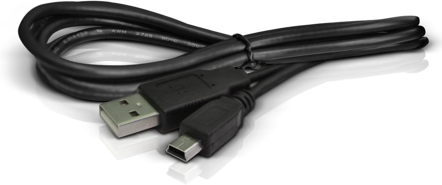 Replacement Garmin GPS USB Data Transfer & Charging Cable – Compatible with Nuvi Drive Series, Aera Aviation Units, eTrex 20/30 – 1.8 Metre Mini-USB Cable