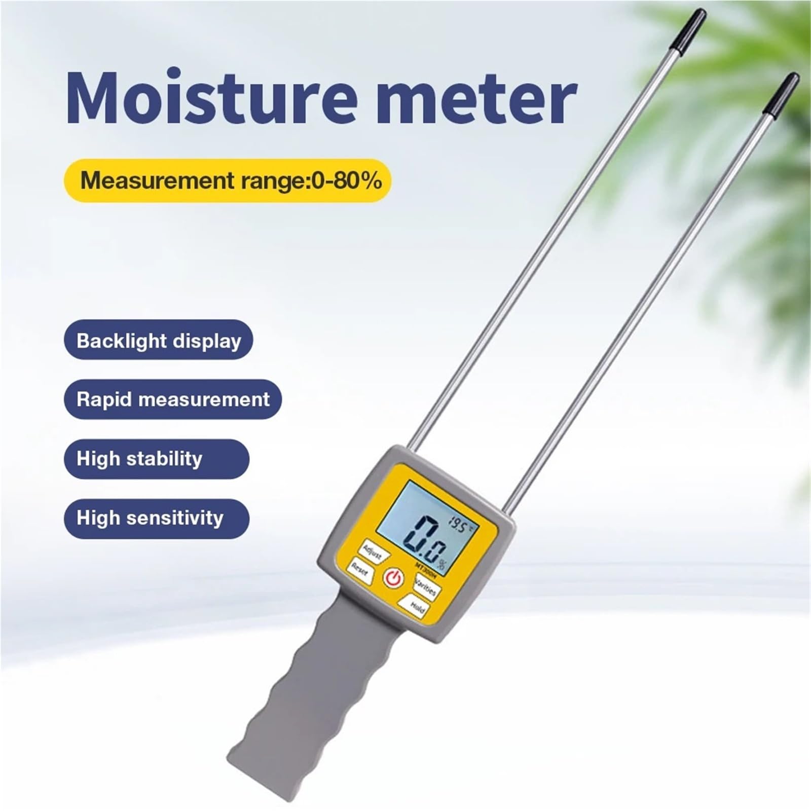 Misuratore di umidità, Misuratore di umidità professionale for fieno 0-80%, igrometro for balle, erba medica Leymus Chinensis, rilevatore del pascolo