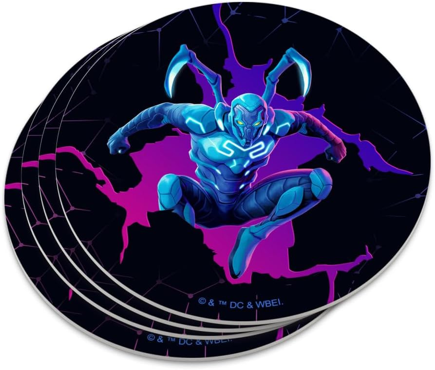 Blue Beetle Character Pose Novelty Coaster Set