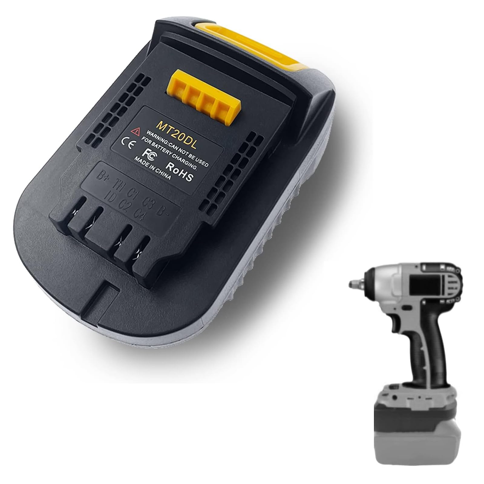 MT20DL Adapter for Dewalt Power Tool, Compatible with Makita 18V Lithium-ion Battery Replace for Dewal.t 20V batteries (Adapter Only)