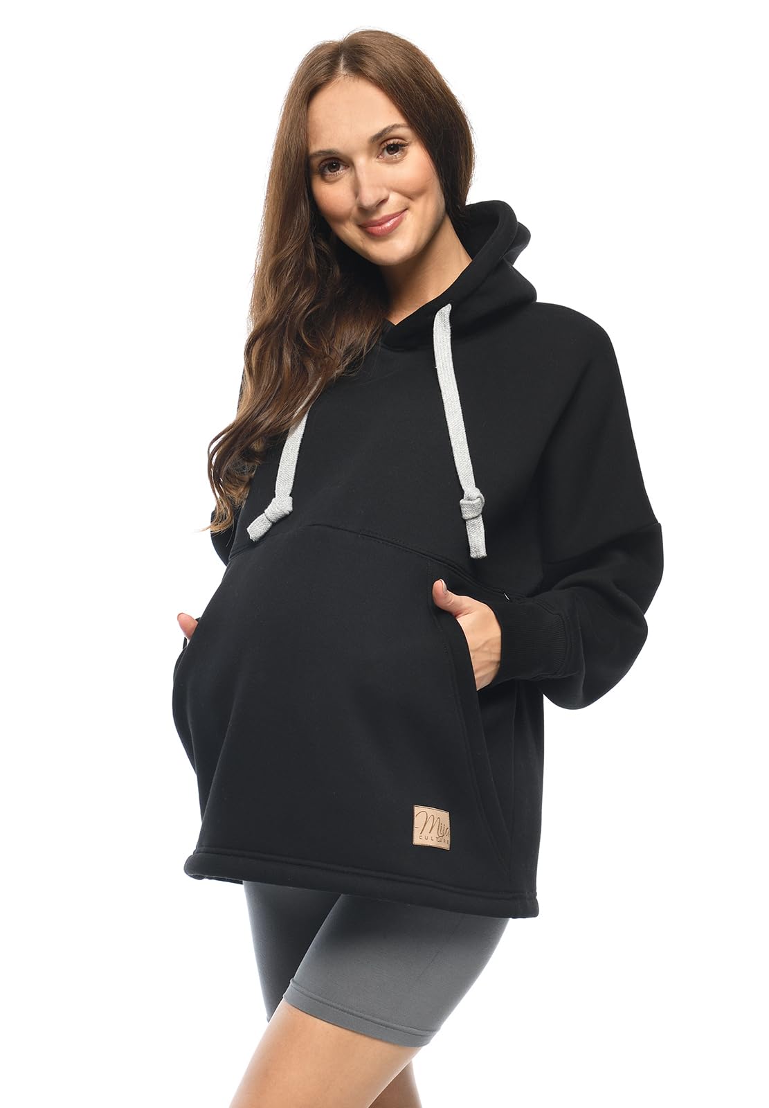 MijaCulture Jersey de maternidad 2 en 1 para lactancia y maternidad, Megan M021 (L/XL, negro)