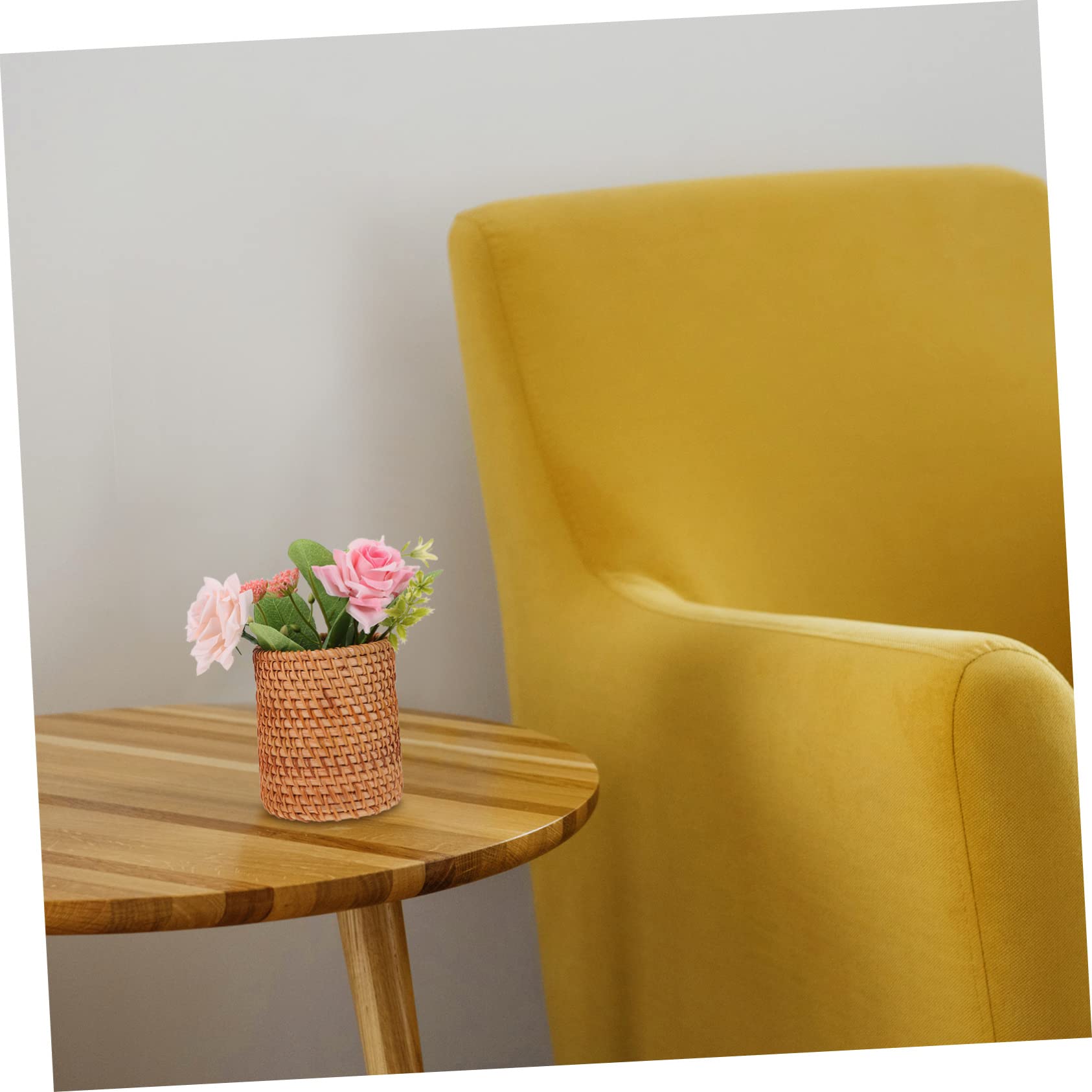 SEWACC 3piezas Cesta De Almacenamiento Tejida Mano Para Escritorio Portalápices Versátil y Organizador De Accesorios De Papelería Diseño Natural y Funcional Para Oficina y Hogar