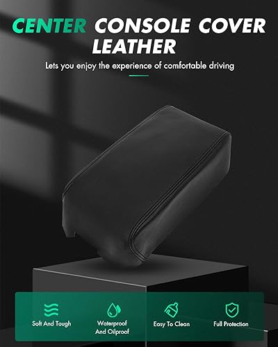 Miniatura 2 de SCITOO Funda de piel para reposabrazos de cuero negro para Nissan Maxima 2009, 2010, 2011, 2012, 2013, 2014