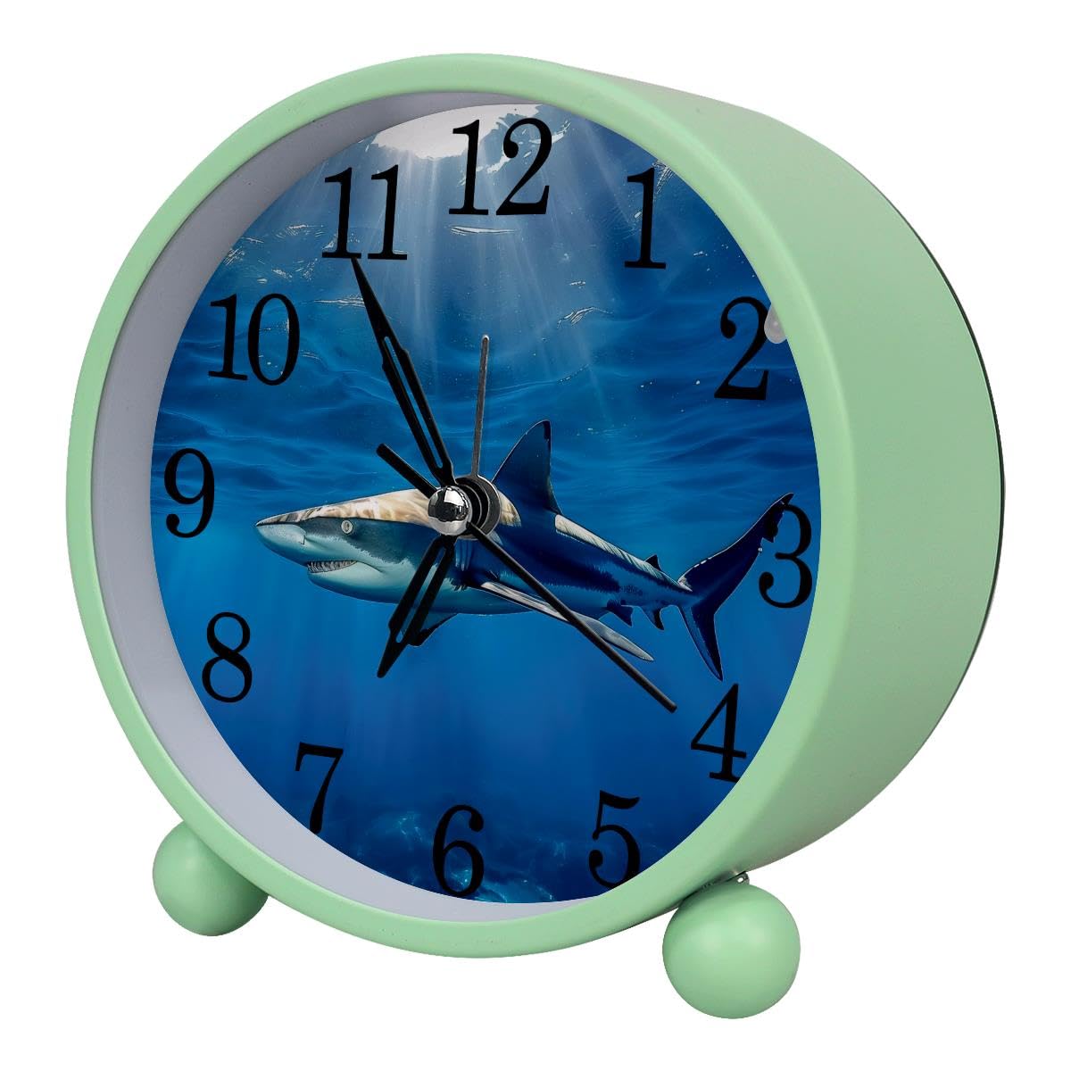 Luoweisi Alarm Clock Underwater Shark, Silent Non-Ticking with Night Light