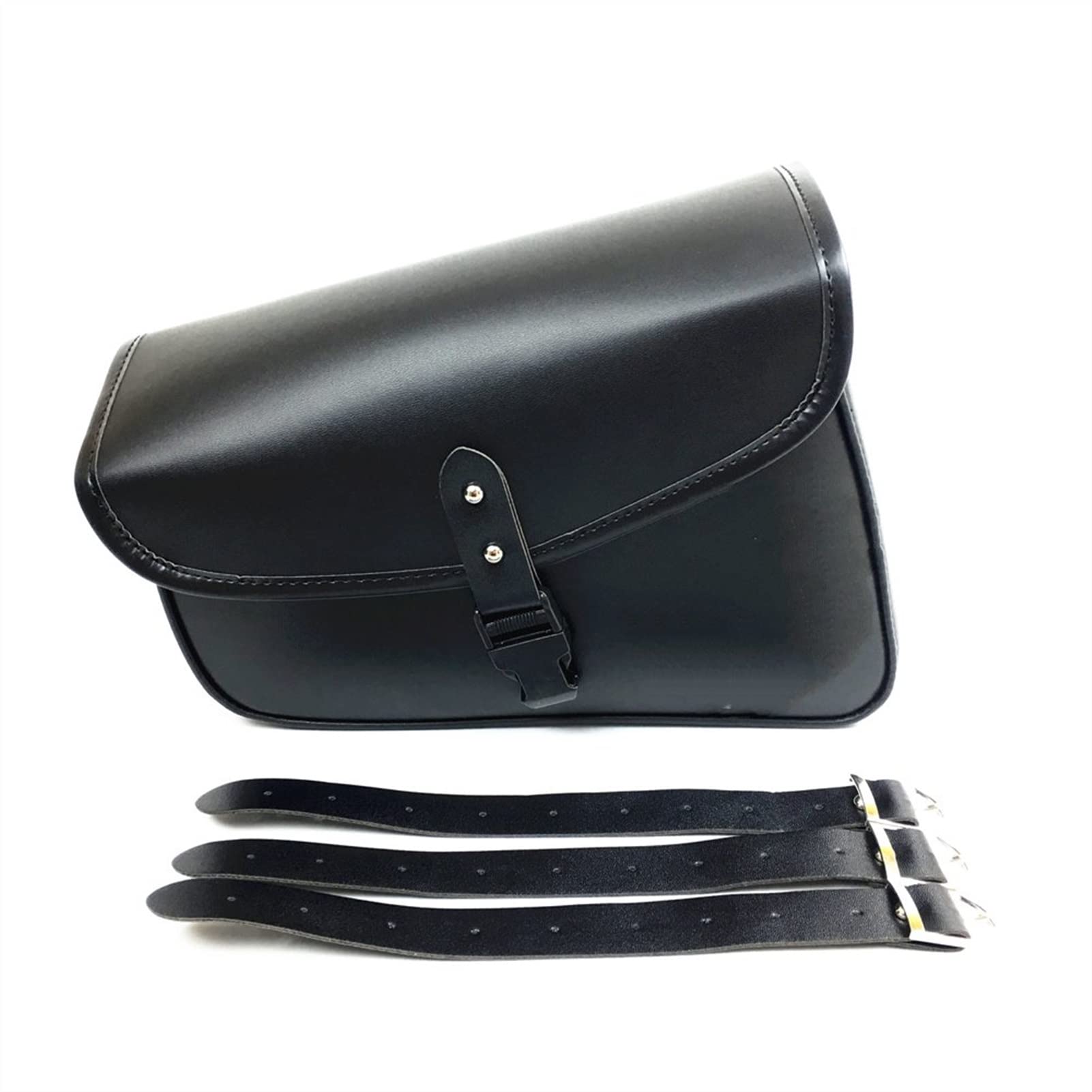 Lisse Bull Cuir Noir Moto Combinaison Selle 3 Sacs Bagages 3 Côté Sacs