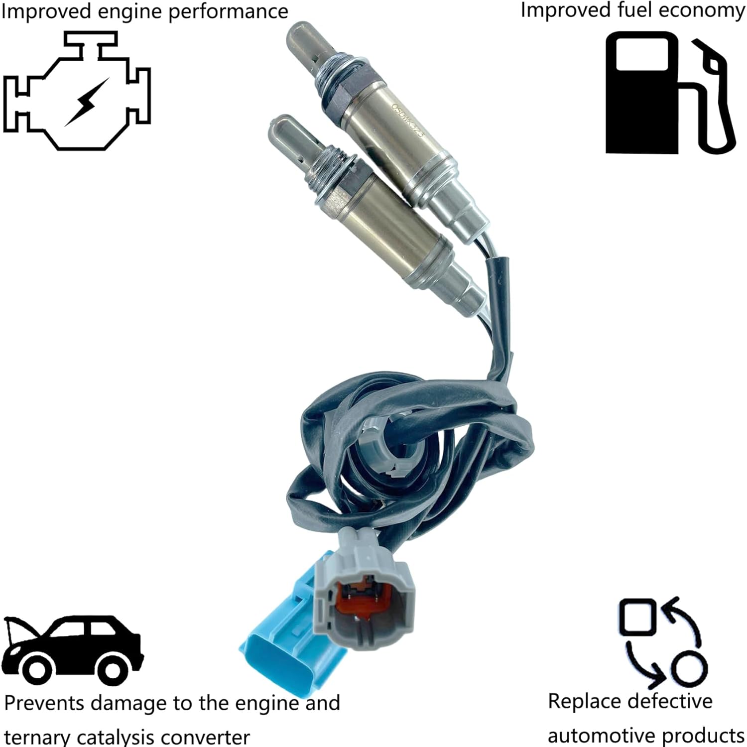 Dropwater Upstream and Downstream O2 Sensors Replacement for Nissan 2002 2003 2004 Frontier Xtera 2.4L Front and Rear Oxygen Sensors, Replaces# 234-3113 234-4323, Set of 2pcs