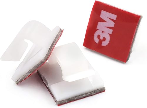 Miniatura 4 de Mini clips de cable adhesivo 3M, cable multiusos y organizador de cables para la gestión de cables de 12 x 12 pulgadas, paquete de 100 unidades con