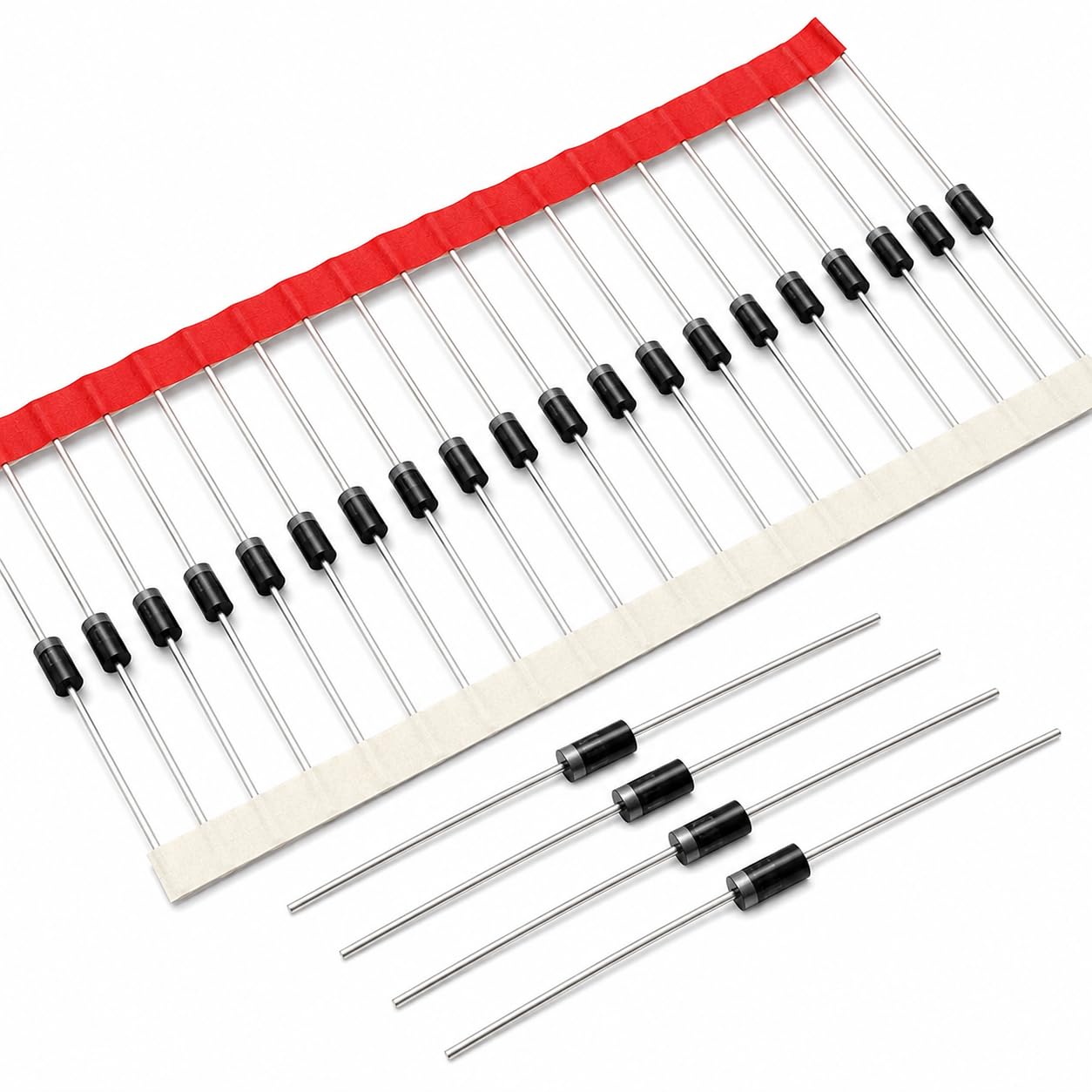 1N4007 Rectifier Diode 1A 1000V DO-41 Through-Hole General Purpose Electronic Component, Pack of 100-image-6