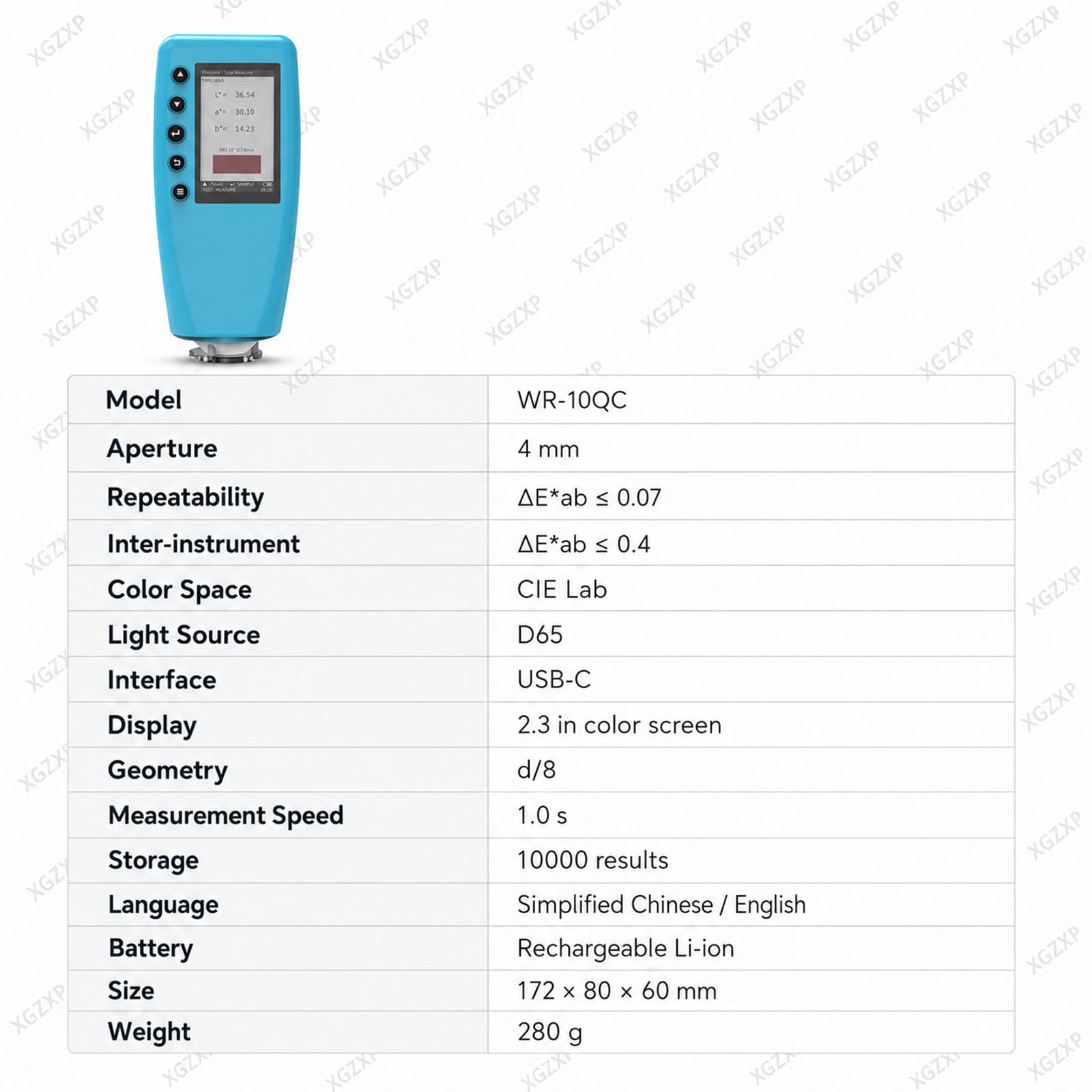 Tragbares Farbmessgerät, Farbdifferenzmessgerät Mit 4-mm-Öffnung, Cielab/Δe-farbmessgerät, Digitales Präzisionskolorimeter Für Farben, Lacke, Kunststoffe, Textilien Und Druck