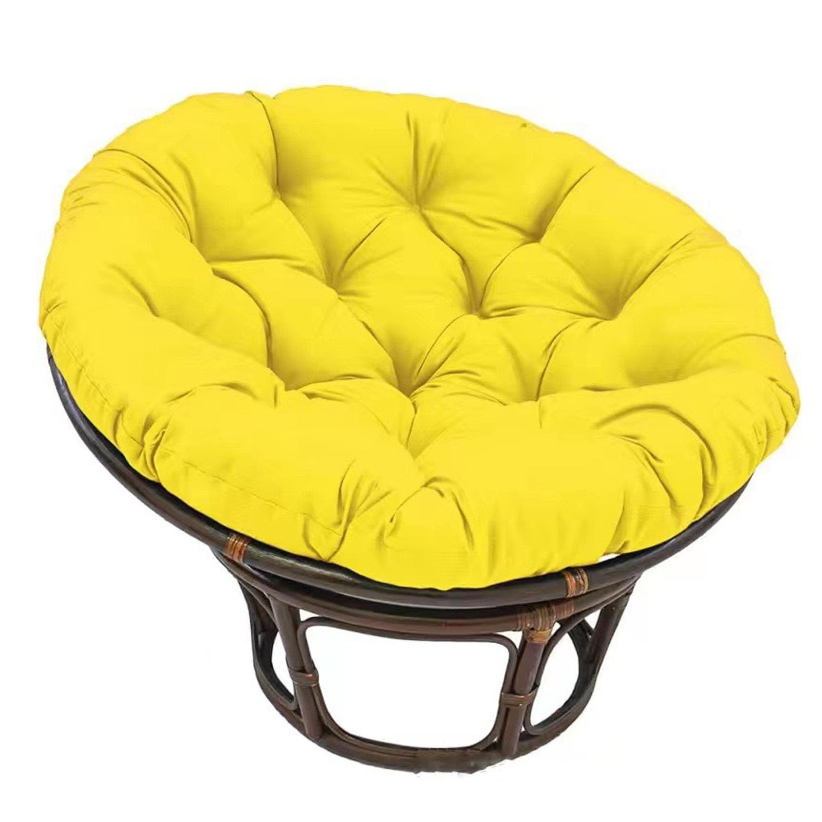 Papasan Chair Cushion, Indoor/Outdoor Durable Round Papasan Cushion, Soft Comfortable Patio Papasan Chair Cushion,Yellow,15.7in