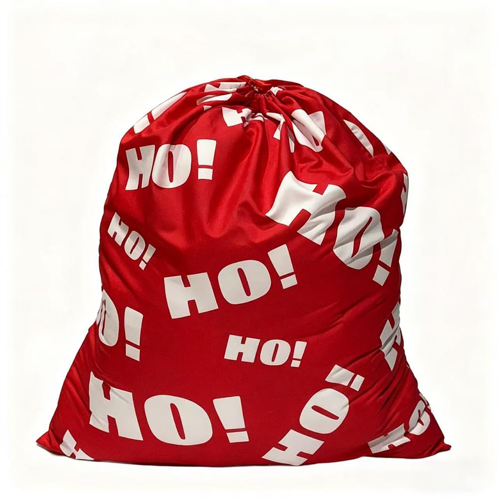 Home-X Bolsa de Papá Noel con diseño impreso HO HO HO