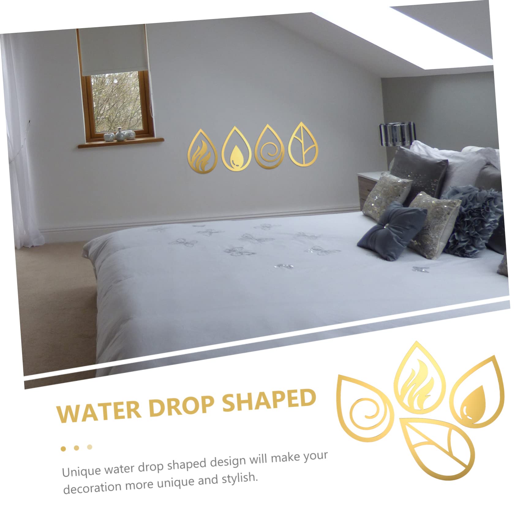 DECHOUS 16pezzi Adesivi Murali Decorativi Acrilico Forma Di Goccia Per Decorazione Interni Perfetti Per Soggiorno e Camera Da Letto Su Superfici Lisce