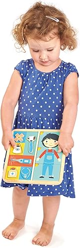 Miniatura 5 de Tender Leaf Toys - Ouch Puzzle - Rompecabezas educativo de doble cara con bandeja de almacenamiento - Promueve el juego de roles imaginario y