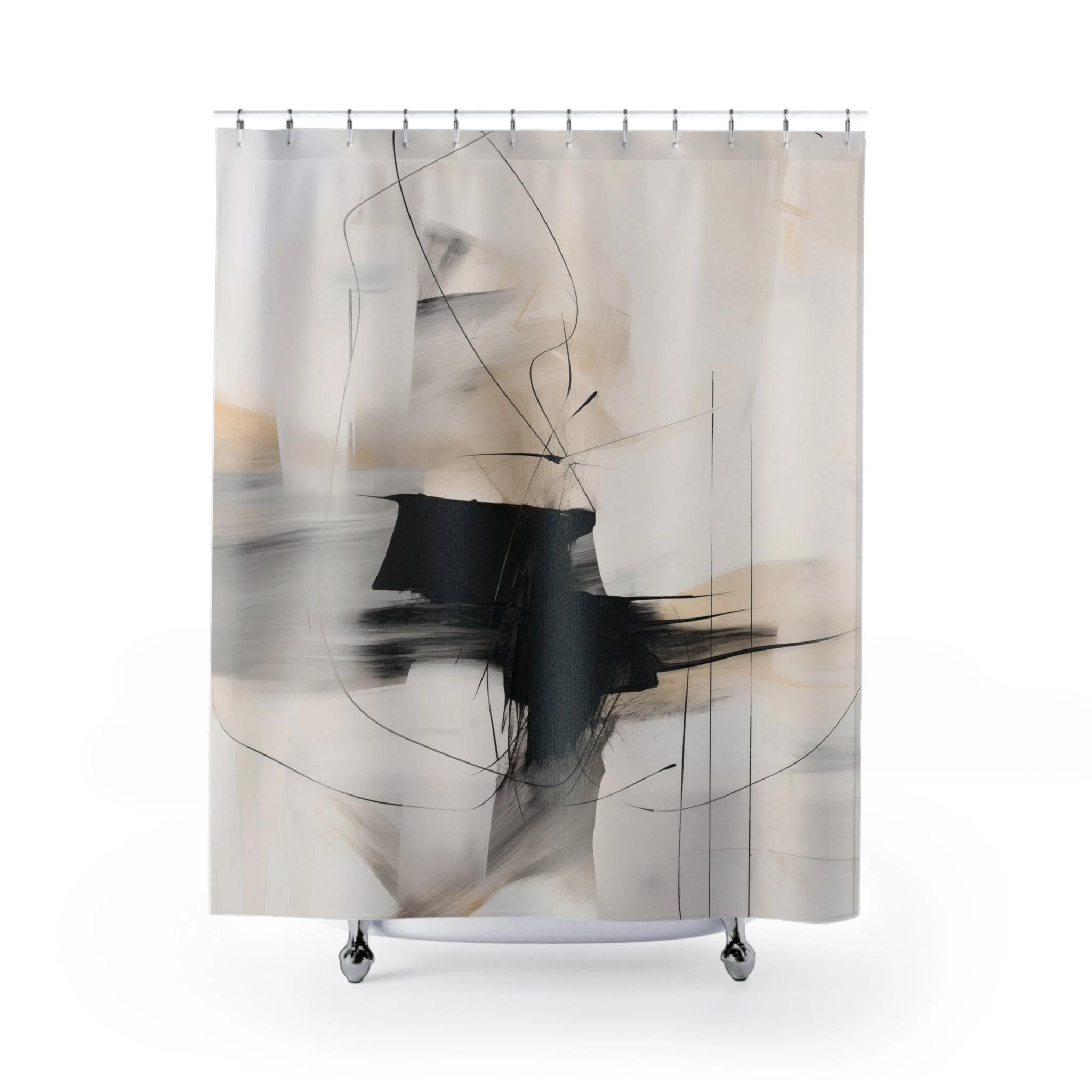 Rideau de douche en tissu de haute qualité au design artistique abstrait
