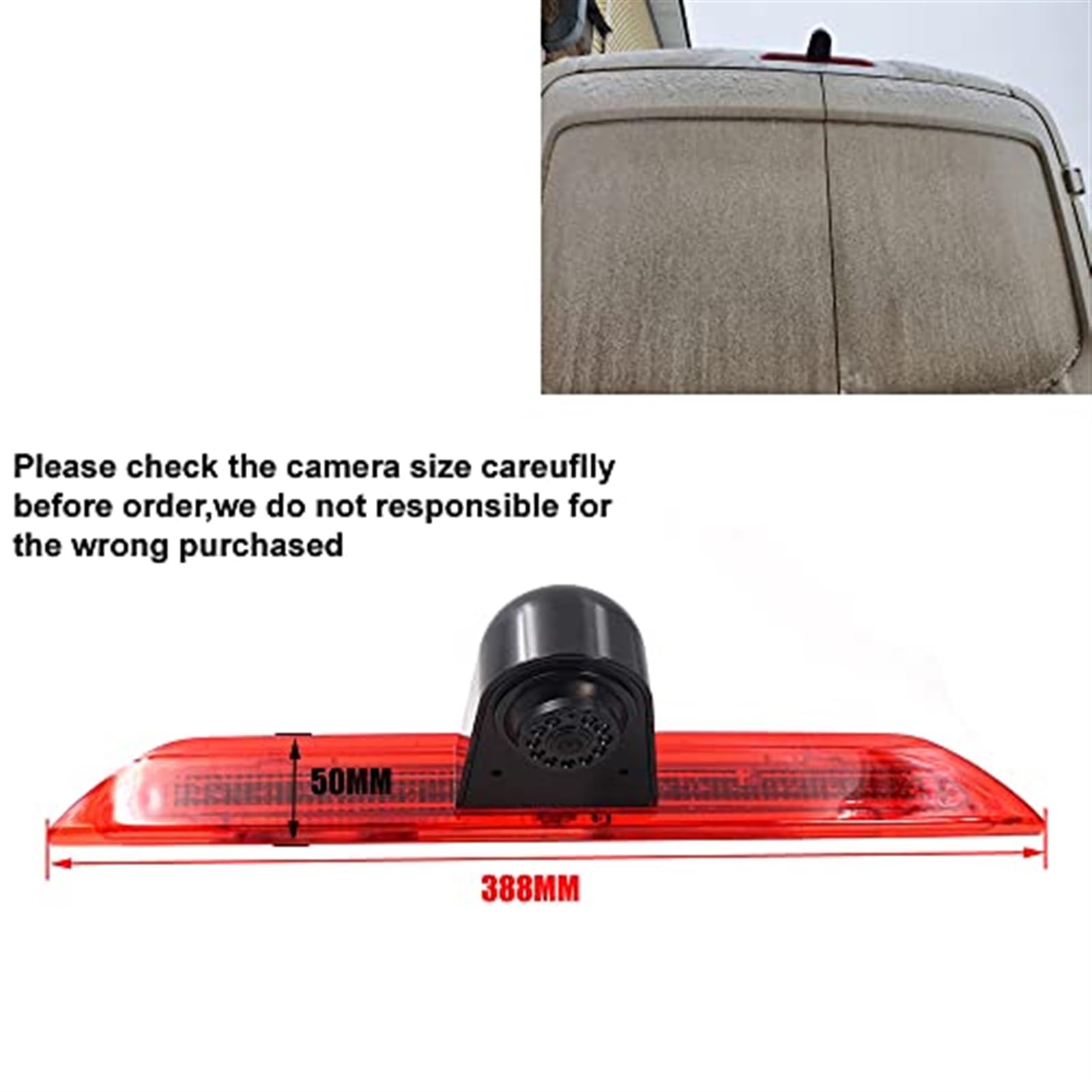 Kamera cofania CCD do samochodów Ford, TRANSIT Van 2012-2015 Kamera cofania z noktowizorem i wodoodpornym światłem hamowania Kamera cofania samochodu(Black CAMERA)