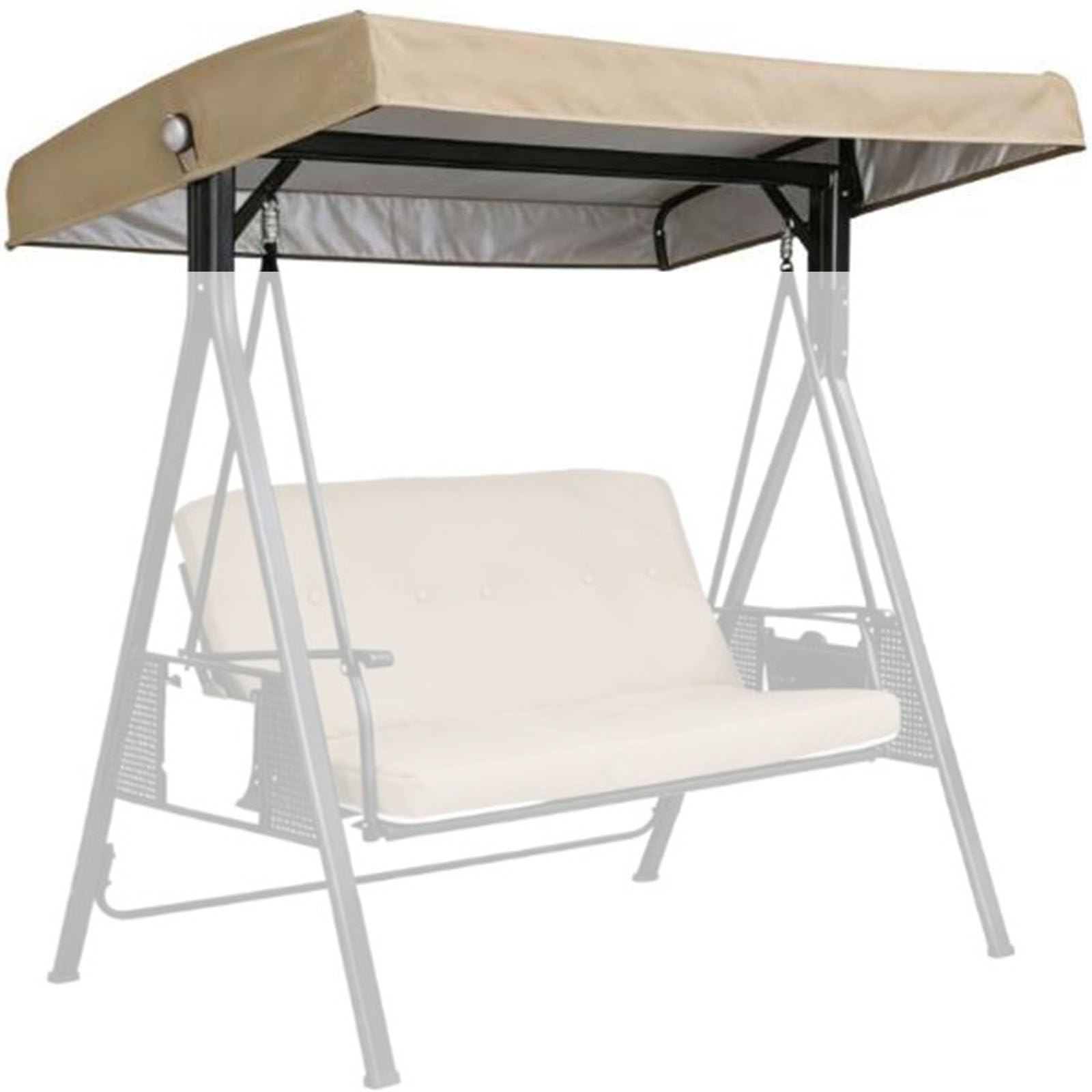 Parte Repuesto para Toldo Porche, Fundas para Balancin Jardin Exterior, Toldos Impermeable Exterio, Antipolvo Anti-UV Impermeable, para 2-3 Plazas(Khaki,75 x 47in/191 x120cm)