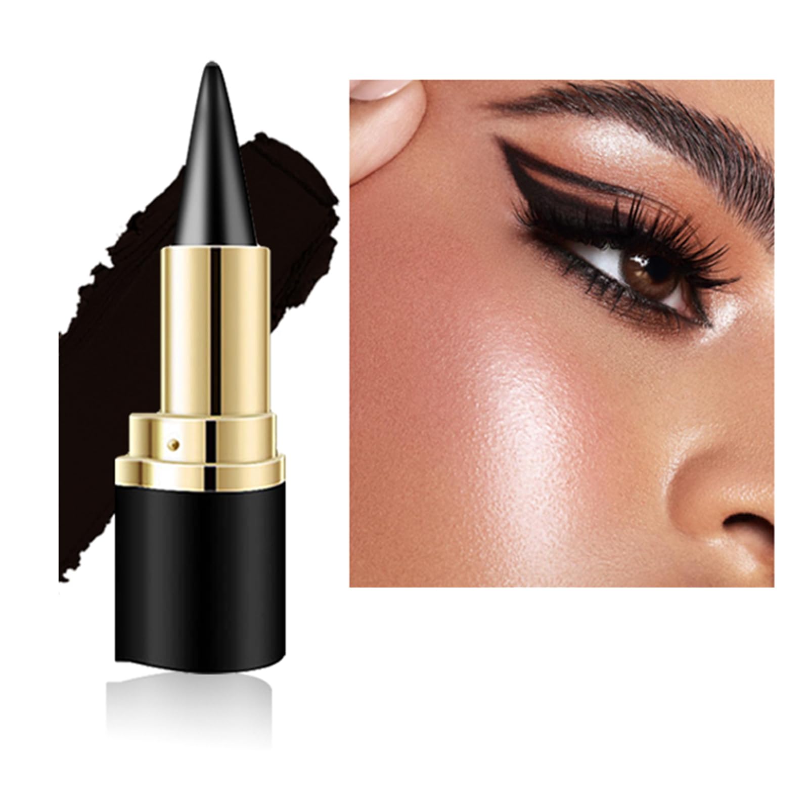 Black Gel Eyeliner Pen - Waterproof & Smudge-Proof Cat Eye Liner for Smokey Eye - Long-Lasting, 10 g (Pack of 1) - Image 2