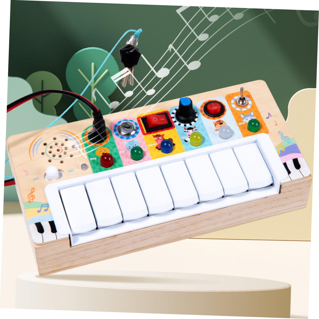 Toyvian Juguete Musical Eléctrico de Madera para Niños Superficie Suave y Diseño Liviano, Adecuado para Aprender Instrumentos Musicales en Exteriores