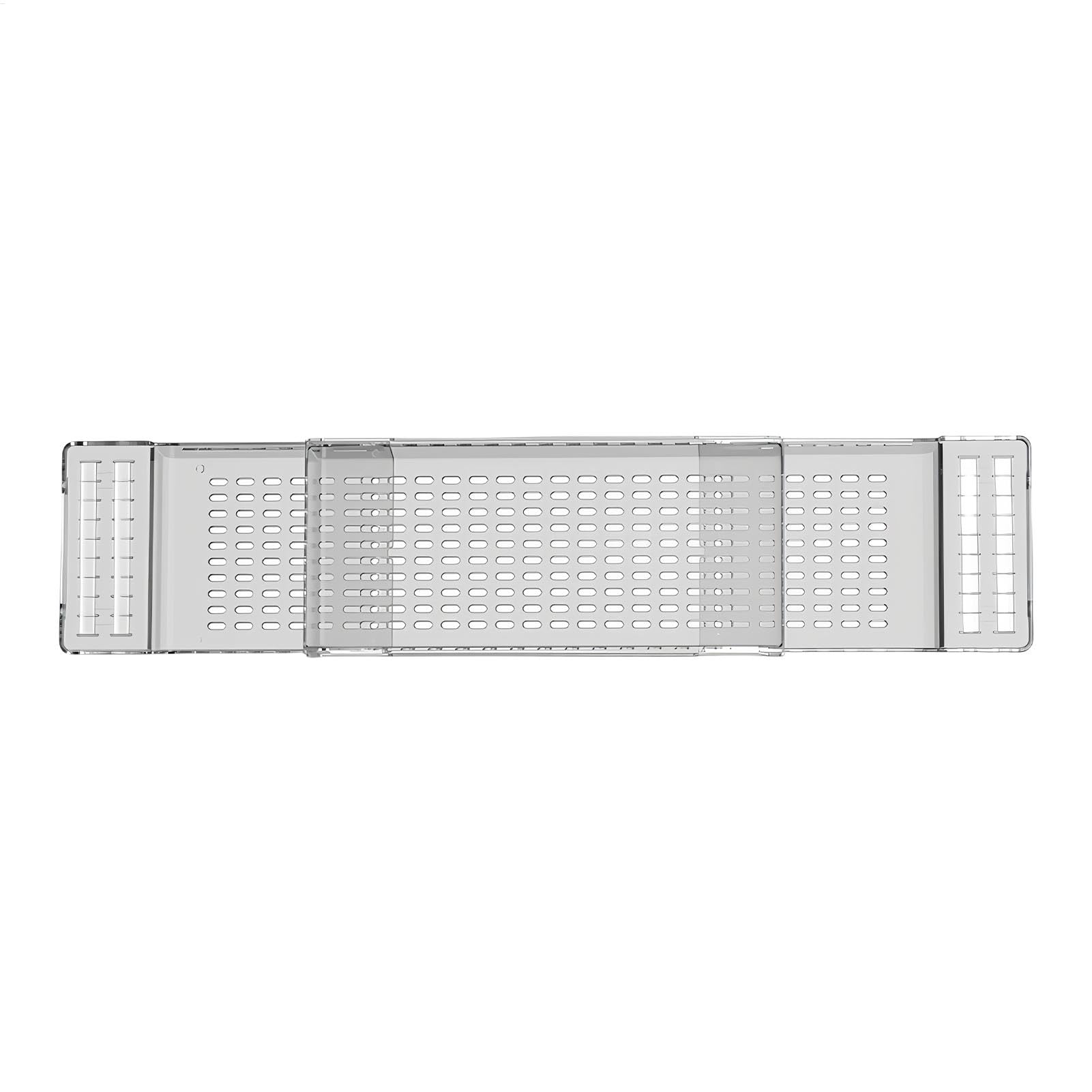 Bandeja de bañera extensible con drenaje rápido para accesorios de baño