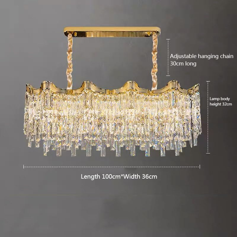 Lámpara de Cristal de Lujo Francesa E14, Moderna lámpara con borlas, para Sala de Estar, Comedor, Dormitorio, 60 cm ()