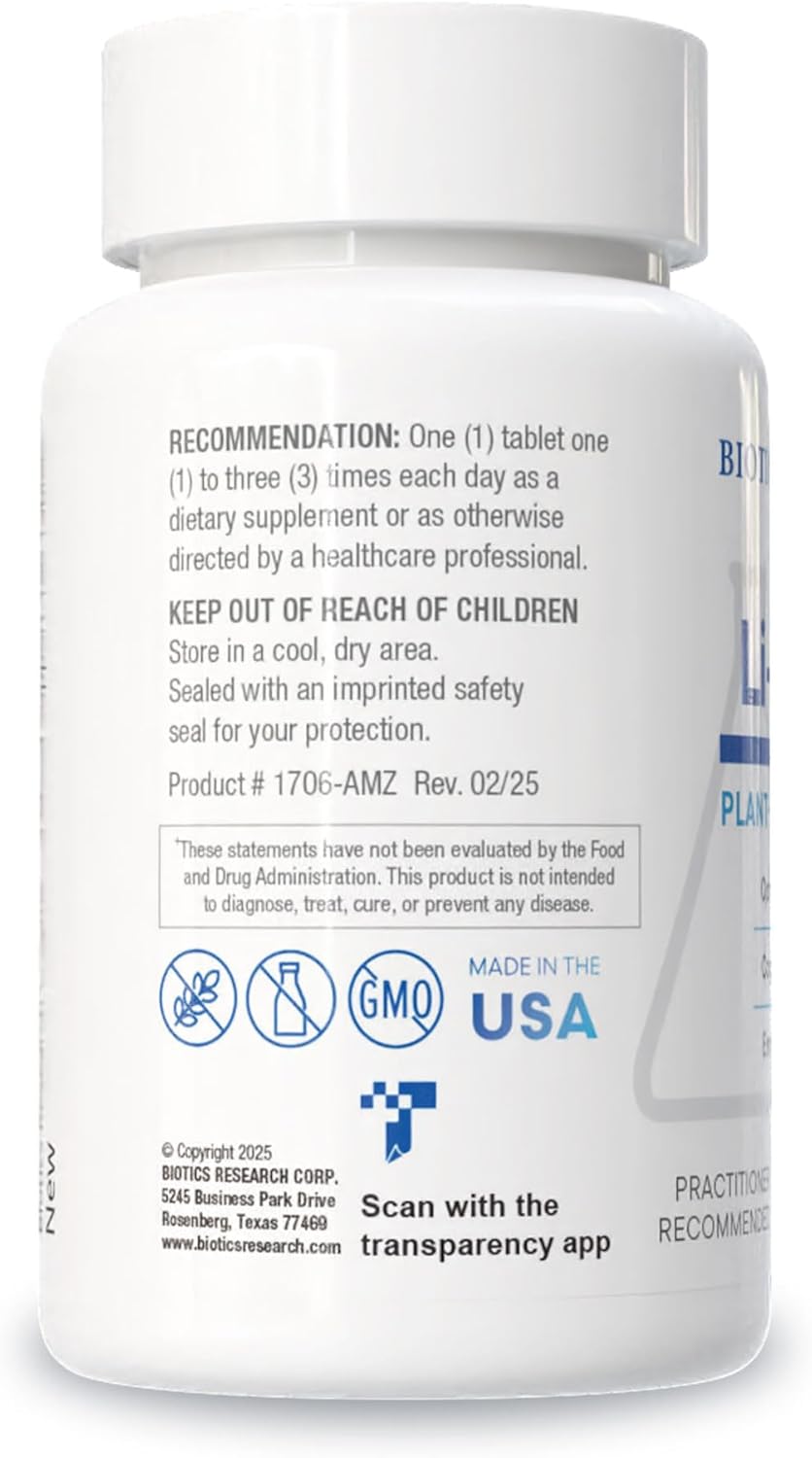 Biotics Research Li Zyme 50 micrograms, Lithium as a Whole Food, phytochemically Bound Lithium, Highly bioavailable, Supports Brain Function, Memory and Mood Support, 100 Tablets