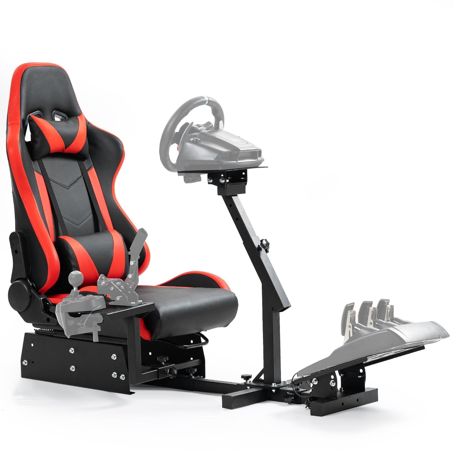 Anman G920 Racing Simulator Cockpit With Gaming Seat Fit for Logitech G25 G27 G920 G29, Thrustmaster Tx 458, T500 RS,PC, PS4 Adjustable Racing Simulator Mount Wheel Shifter Pedals NOT Included